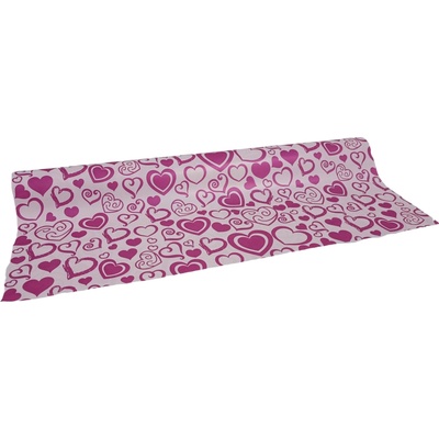 Floristická fólie 50cm x 9,1m - serc-duo 36\33-RŮŽOVÁ