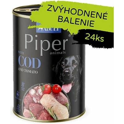Piper konzerva pre psov s treskou a paradajkami 24 × 400 g