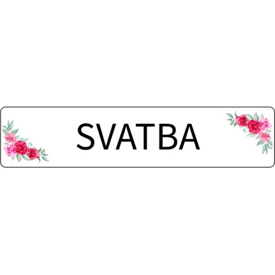 Svatba-eshop Svatební cedulka SPZ Svatba s růžemi - SPZ na svatební auto