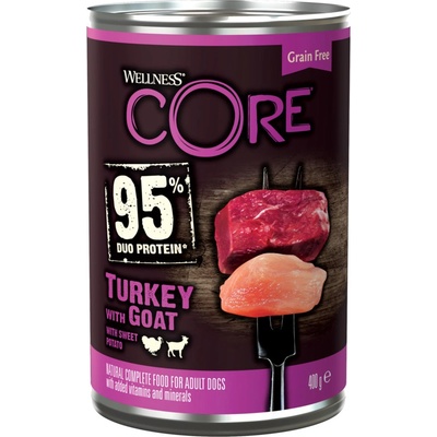 Wellness Core Dog 95% krocan a koza 400 g