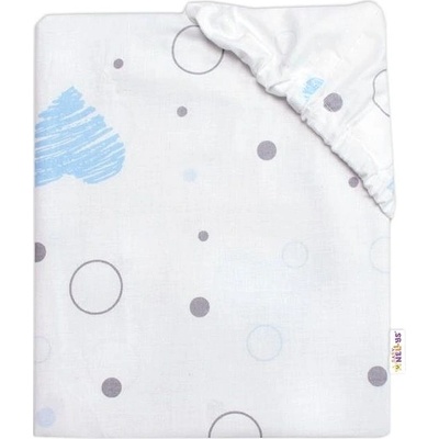 Baby Nellys I love Boy modrá bílé 70x140