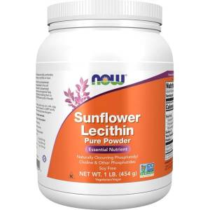 NOW NOW Sunflower Lecithin Pure Powder, 454 Grams