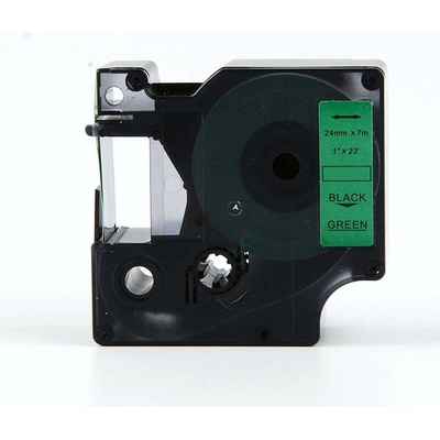 Compatible Съвместима лента с Dymo 53719, S0720990, 24mm x 7m, черен печат / зелен фон (53719)