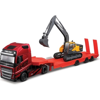 Bburago Kamion Construction Volvo FH16 Globetrotter 750XXL s bagrem Volvo EC:43