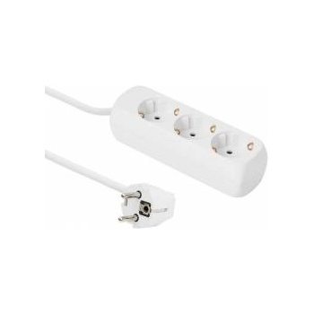 MicroConnect 3-way Schuko Socket 5M White Without ON/OFF Switch, with child protection