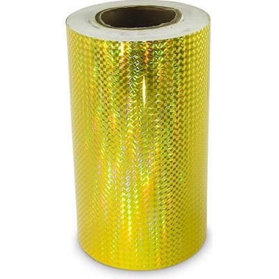 Univerzální hologramová samolepící fólie na metry MOTIV 1 čtverečky - šíře 25cm - zlatá