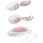Doddl Сет прибори от 3 части Doddl - Лъжица, вилица и нож, светлорозов (D1050) - baby