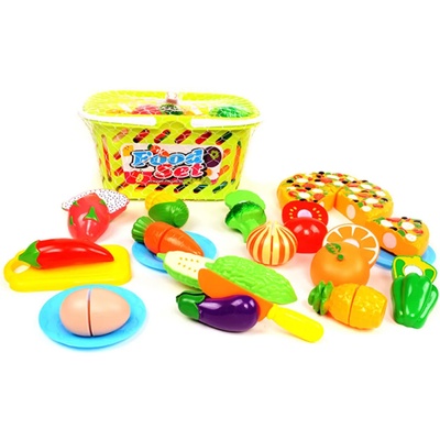 Kikky Детски комплект кошница с пица, плодове и зеленчуци за рязане Kikky - Код W1611