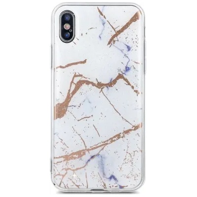 Huawei Силиконов калъф кейс Мрамор за Huawei Y6 2018 бял