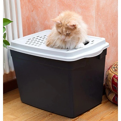 Ferplast Jumpy - Закрита тоалетна с горен вход за котки, 38, 8 x 57, 5 x h 39 см