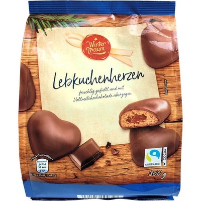 Wintertraum Lebkuchen Herzen Ovocné perníky slivkové mliečne 300 g