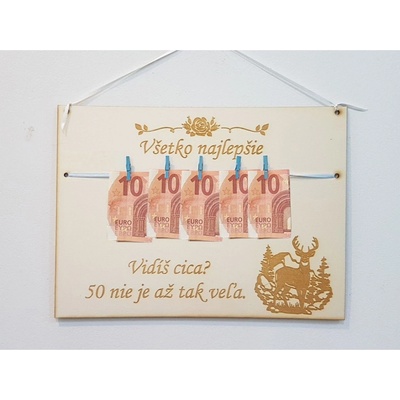 LYMFY | Drevená tabuľka 30x22cm vidíš 50 nie je až tak veľa obrázok na mieru | prírodné drevo