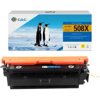 Compatible КАСЕТА ЗА HP Color LaserJet Enterprise M553 series - /508X/ - CF362X - Yellow - PN NT-PH362XY - G&G (100HPCF362X)