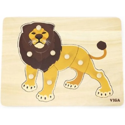 Viga Toys Монтесори образователен пъзел Viga - Лъв (44602)
