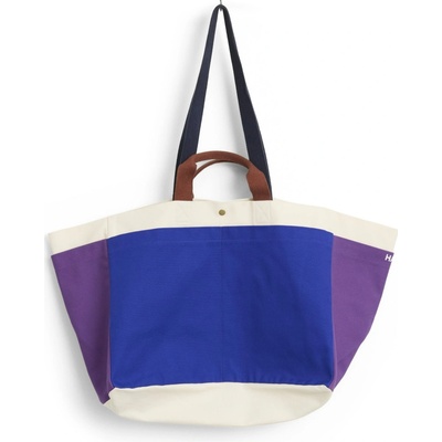 HAY Bavlnená taška Weekend Bag M Electric Blue Multi