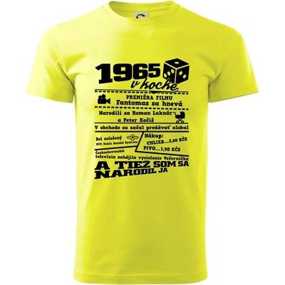 1965 v kocke tričko neonová žltá