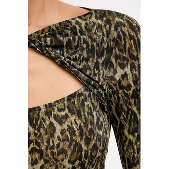 Just Cavalli Блуза Just Cavalli дамска в кафяво с десен 79PAH618 JS496 (79PAH618.JS496)