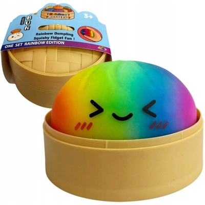 Kawaii Antistresový mačkací knedlíček Squishy Dumpling 8 5cm duhový – Zboží Dáma