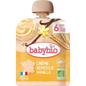 Babybio Био млечен крем Babybio - Грис и ванилия, 6 м+, 85 g (3288131540719) - baby