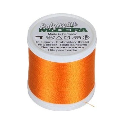 Vyšívací nitě PES Madeira Polyneon (400m) barva 1763 orange