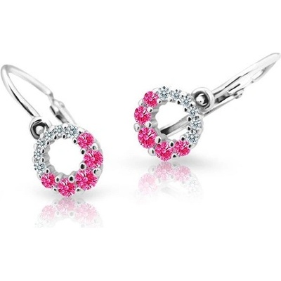 Zodiax dětské náušnice růžový kamínek bílé zlato 1760 červená rubín bílá