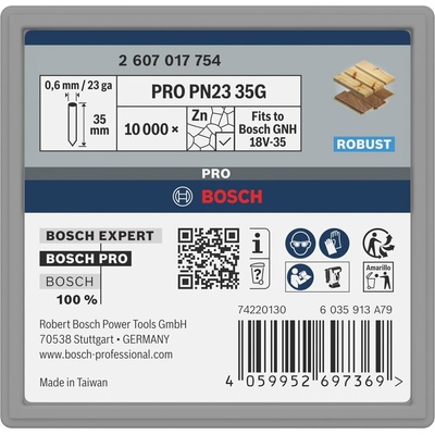 BOSCH Pinky PRO PN23 G, 0,65/23 g, pozinkované, 35 mm, 10000 ks (2.607.017.754)