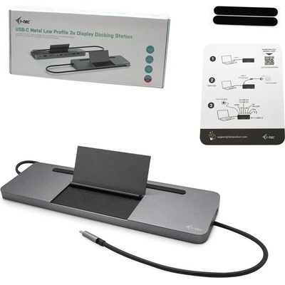 i-Tec USB-C Metal Ergonomic 4K 3x Display Docking Station + Power Delivery 85 W C31FLATDOCKPDPRO