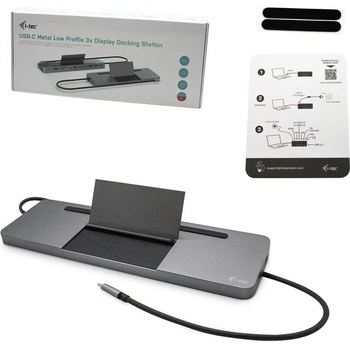 i-Tec USB-C Metal Ergonomic 4K 3x Display Docking Station + Power Delivery 85 W C31FLATDOCKPDPRO