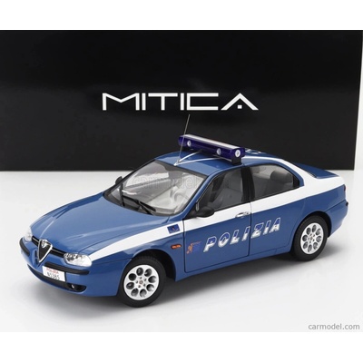 Spark Mitica-diecast Alfa romeo 156 2.0 Twin Polizia Stradale 1997 Modrá Bílá 1:18