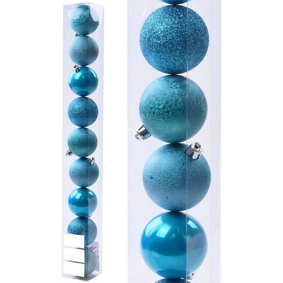 Florasystém 8100517 Vianočné gule plast 4cm S 12 009 tyrkysové