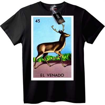 NOONEBRAND Тениска Loteria елен - 5XL, Black