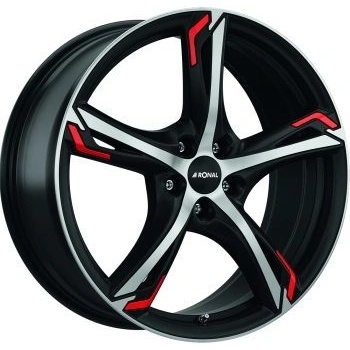 Ronal R62 7,5x17 5x112 ET52 black polished red