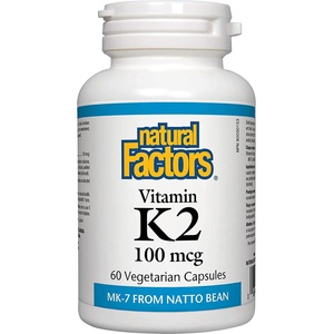 Natural Factors Vitamin К2, 100 mcg, 60 капсули, Natural Factors (1294 NF)