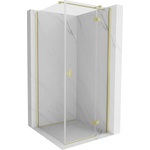 Mexen Mist-H T право отваряща се душ кабина 95 x 95 см, прозрачна, златно четкано - 8A5T-095-095-55-00-P (8A5T-095-095-55-00-P)