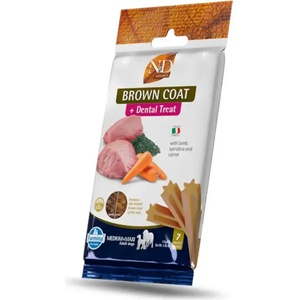 Farmina N&D BROWN DOG Dental Treat Lamb, Carrot & Spirulina Adult Medium & Maxi- дентални лакомства за кучета с кафява козина от средни и едри породи с агнешко, моркови и спирулина 100gr