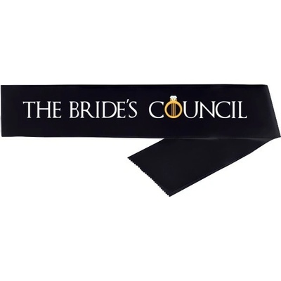Šerpa s potiskem Brides council šerpa Černá jednotná