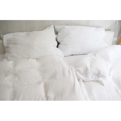 Butter Kings Бяло двойно муселиново спално бельо 200x200 cm Plain Muslin - Butter Kings (MUS_001_bedding_set_200x200/90x70)