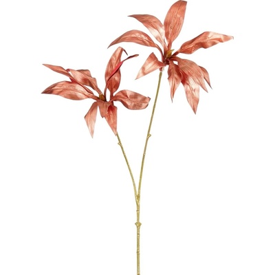 Mica Decorations Umelá kvetina - vetvička dracény s ligotom, červená, 77 cm