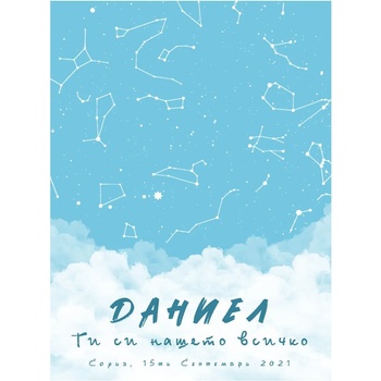 Image 1 of Takedstars Звездна карта - Детски 15 (Postervramka-33-w1)