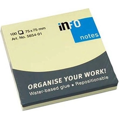 ЛИСТЧЕТА САМОЗАЛЕПВАЩИ info notes 75/75 100Л ЖЛТ