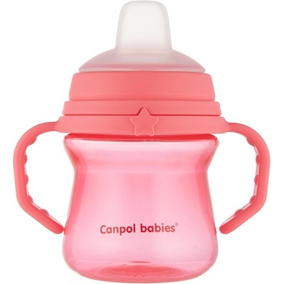 Canpol 56/615 hrníček FirstCup se silikonovým náustkem 250 ml růžový