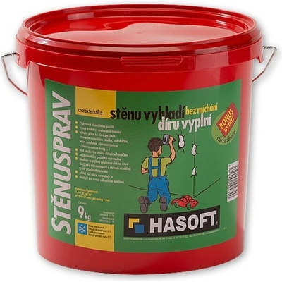 Hmota pro vyrovnání stěn HASOFT Stěnusprav – 9 kg – Hledejceny.cz