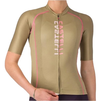 Castelli Дамска фланелка с къс ръкав за колоездене Castelli Women's Unlimited 2 Jersey Cycling jersey - Elmwood / Rosa Giro-Light Pink (156-2749-0113)