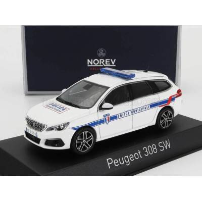 NOREV PEUGEOT 308 GT SW STATION WAGON POLICE MUNICIPALE 2020 - WHITE 1:43