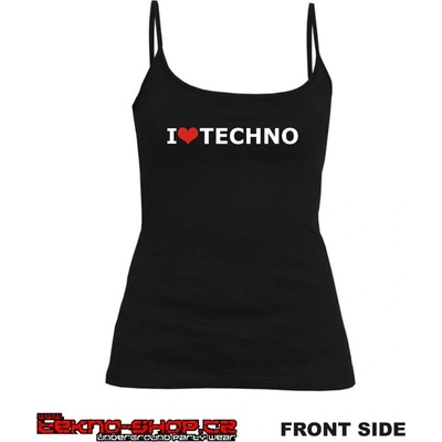 Teknoshop I love Techno tekno s potiskem černé