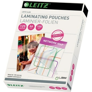 LEITZ iLam Standard A6 125 микрона 100 бр. /опаковка лъскаво фолио за горещо ламиниране 33806 (33806)