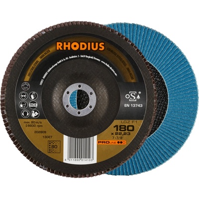 RHODIUS Lamelový brusný kotouč LGZ F1 180 x 22,23 PROline 202809
