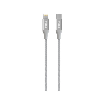 Ttec Кабел ttec AlumiCable Type-c - Lightning Fast Charging Cable 150cm - Сив