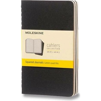 Moleskine Sešity Cahier A6 čtverečkovaný 3 ks černé