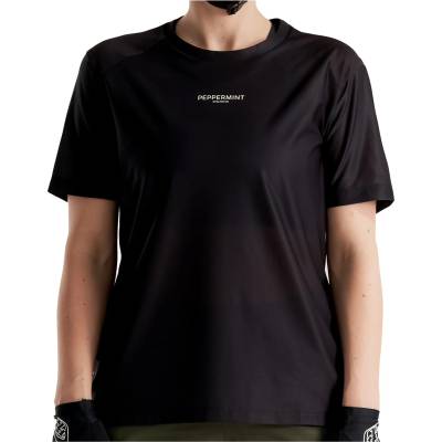 PEPPERMINT Дамска фланелка с къс ръкав за колоездене PEPPERMINT Women's Trail Short Sleeve Jersey Cycling jersey - Black (156-2718-0113)